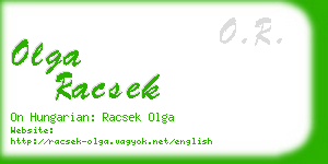 olga racsek business card